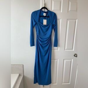 NWT! BLUE reformation laurel knit long sleeve dress